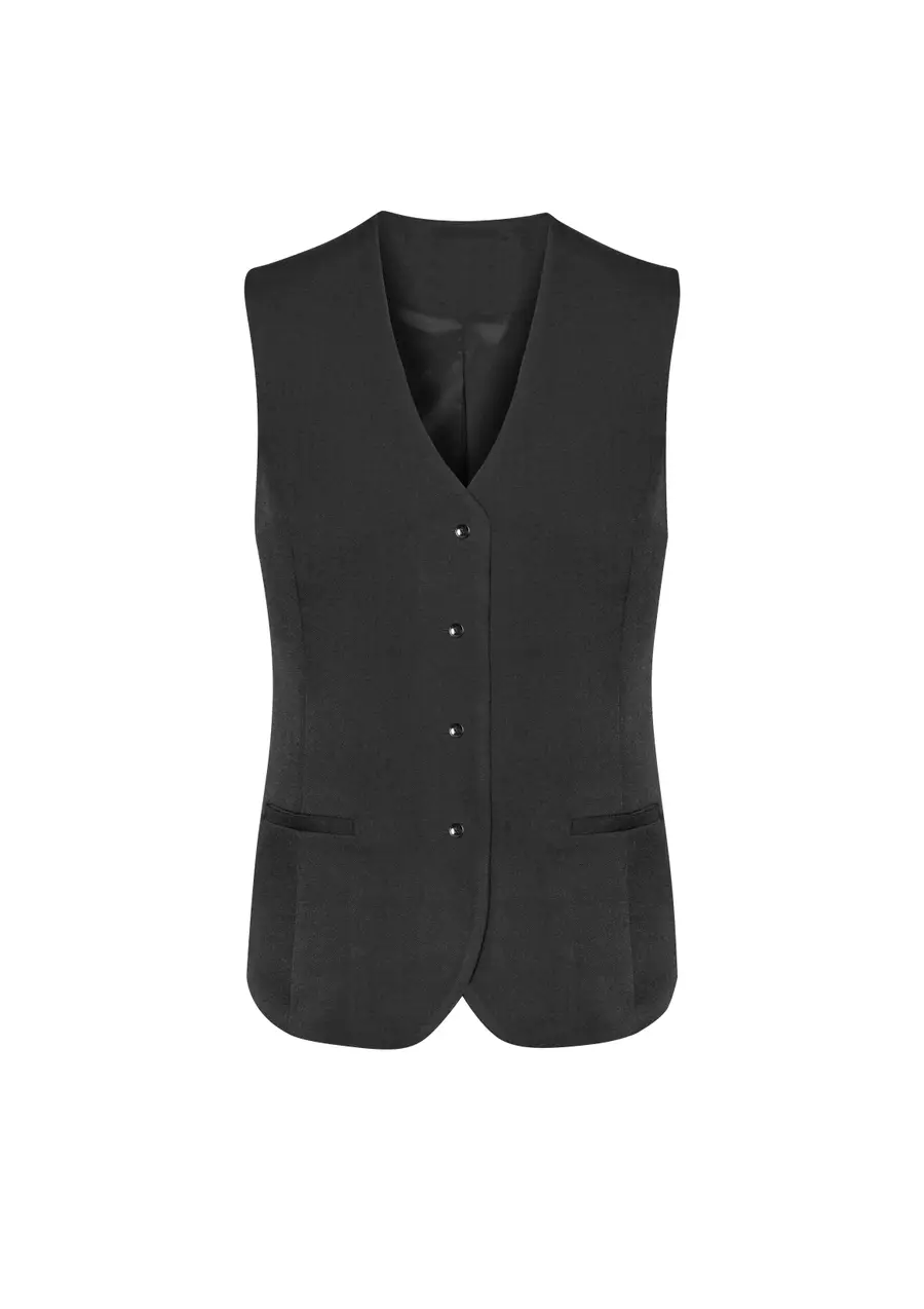 Biz Corporates Cool Stretch Womens Longline Vest in Charcoal