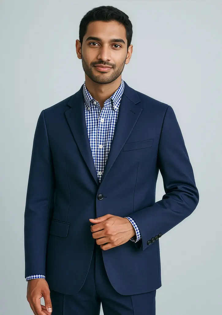 Biz Corporates Cool Stretch Mens 2 Button Classic Jacket in Navy
