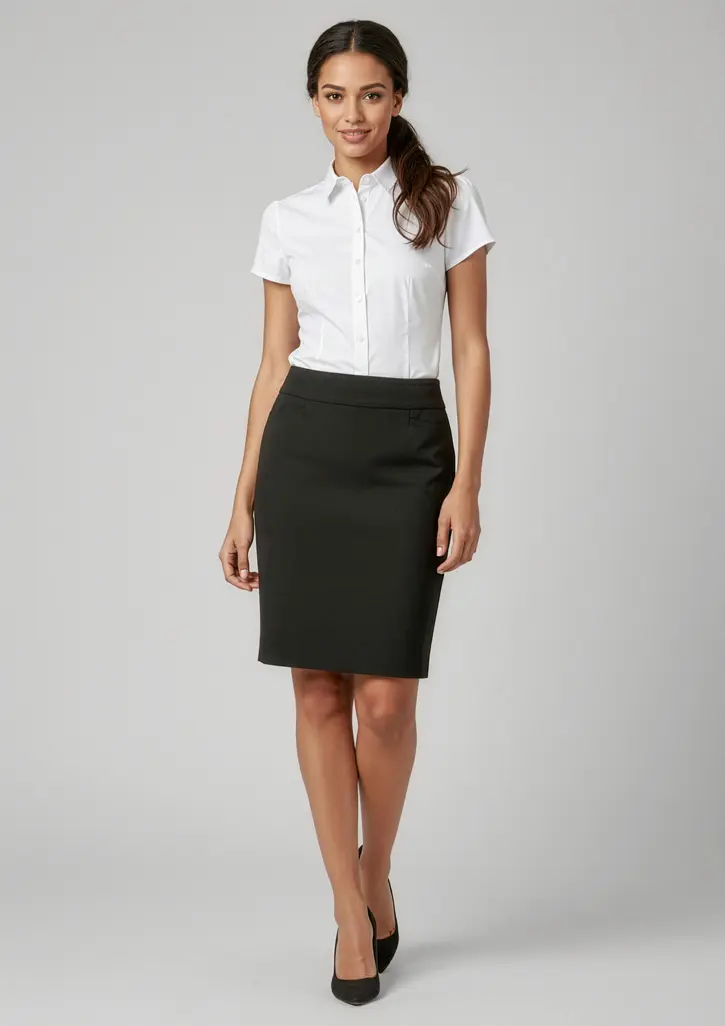 Biz Collection Classic Womens Knee Length Skirt in Black