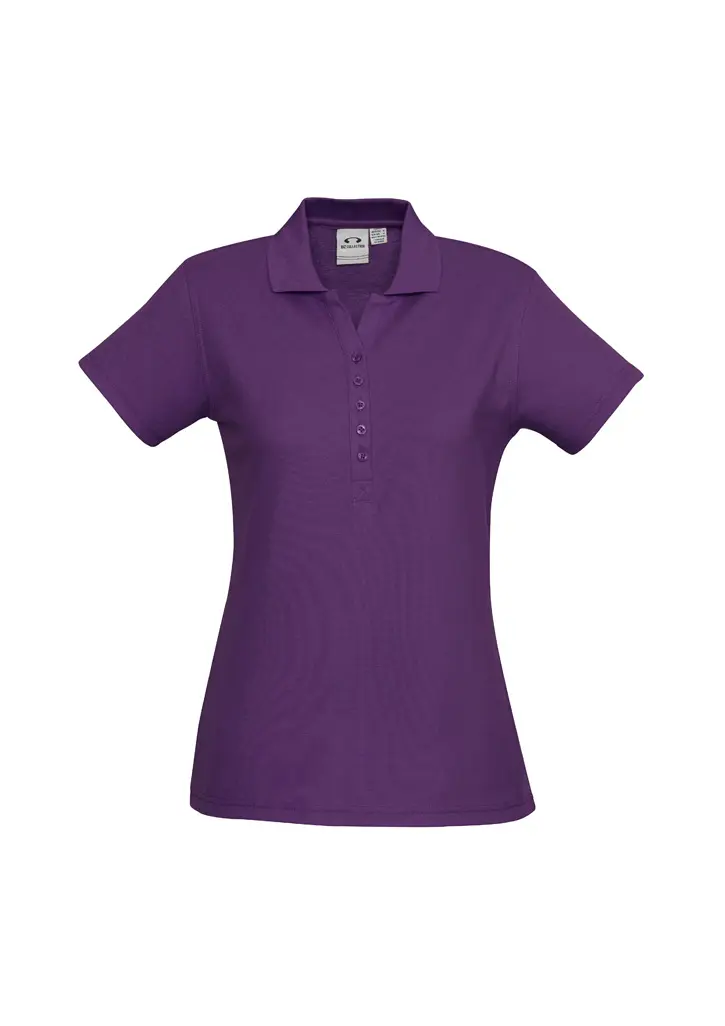 Biz Collection Crew Womens Short Sleeve Polo in Navy