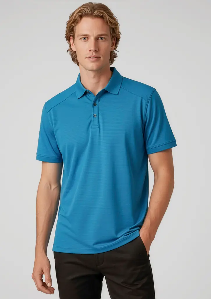 Biz Collection Profile Mens Short Sleeve Polo in Cyan