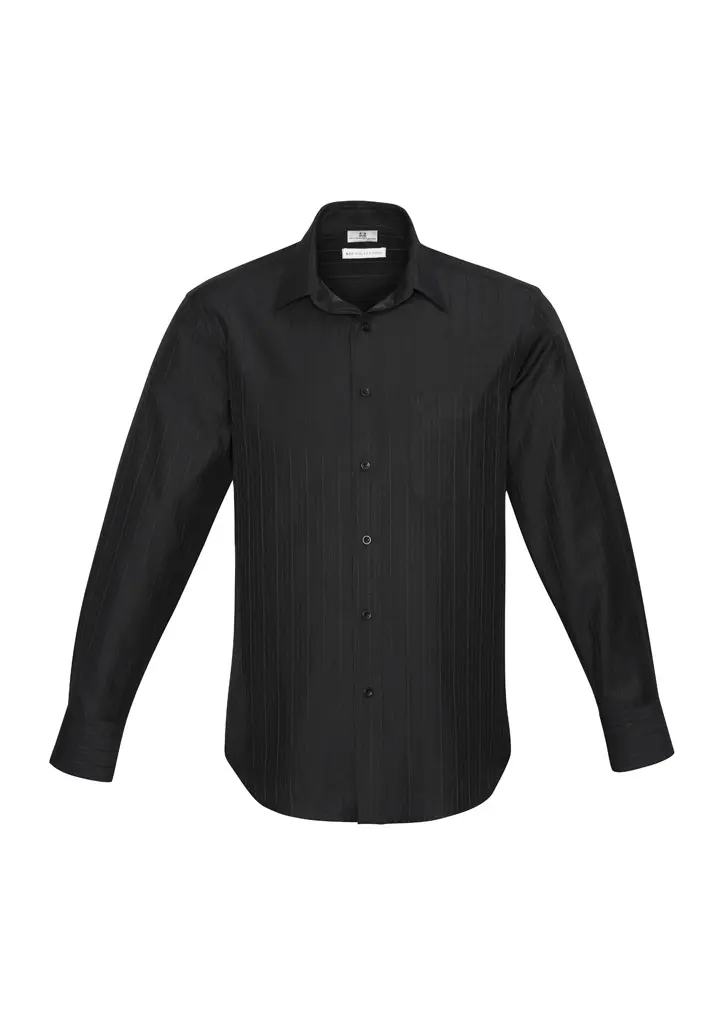 Biz Collection Preston Mens Long Sleeve Shirt in Black