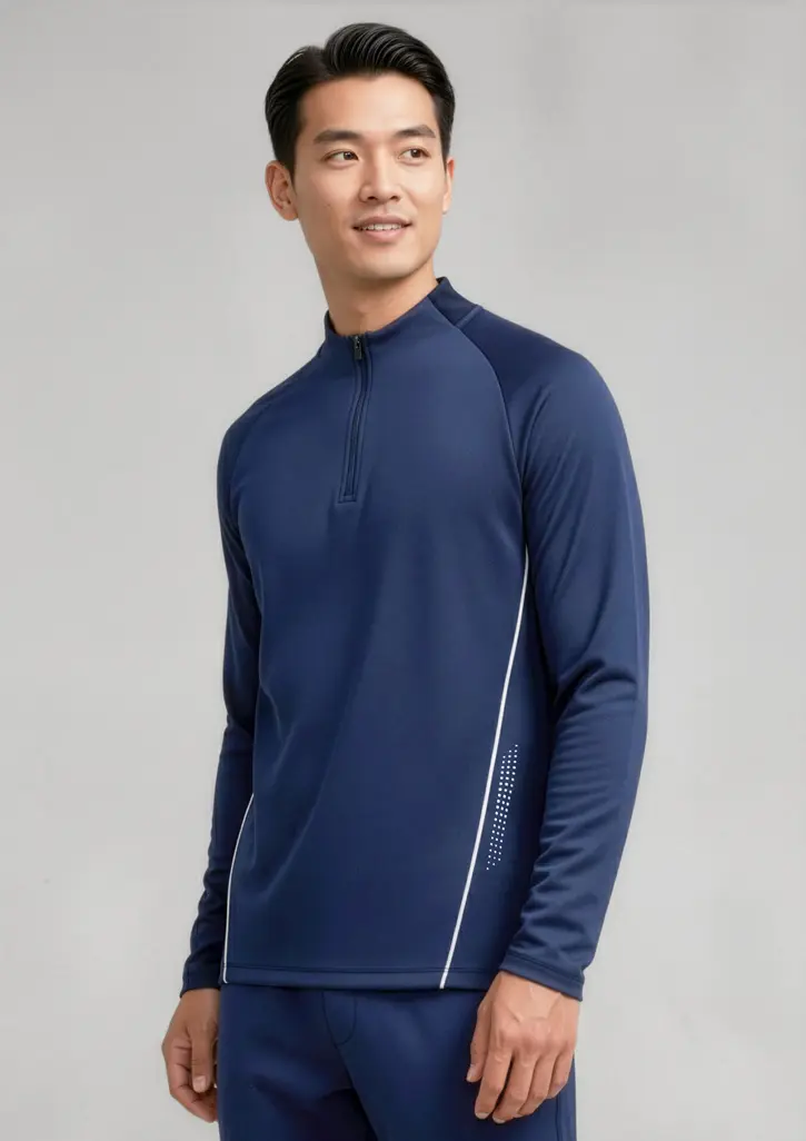 Biz Collection Balance Unisex Mid Layer Top in Navy/White