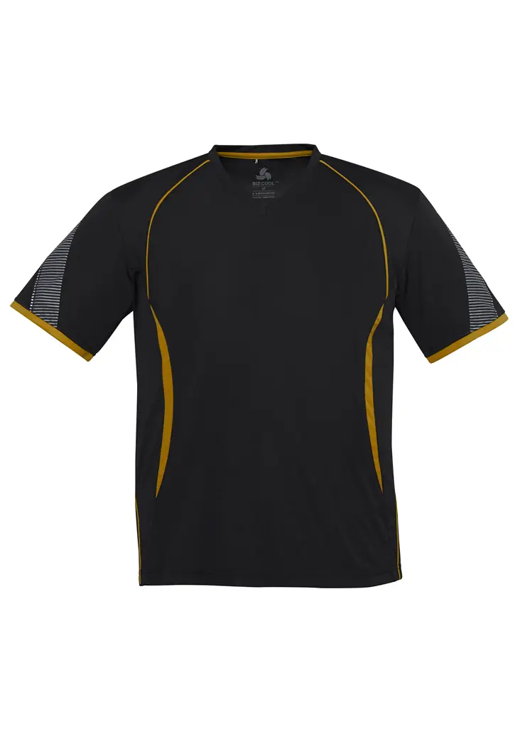 Biz Collection Razor Mens Short Sleeve Tee in Black/Gold