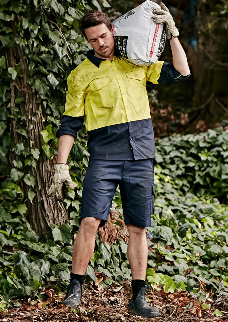 Syzmik Mens Rugged Cooling Vented Short in Navy
