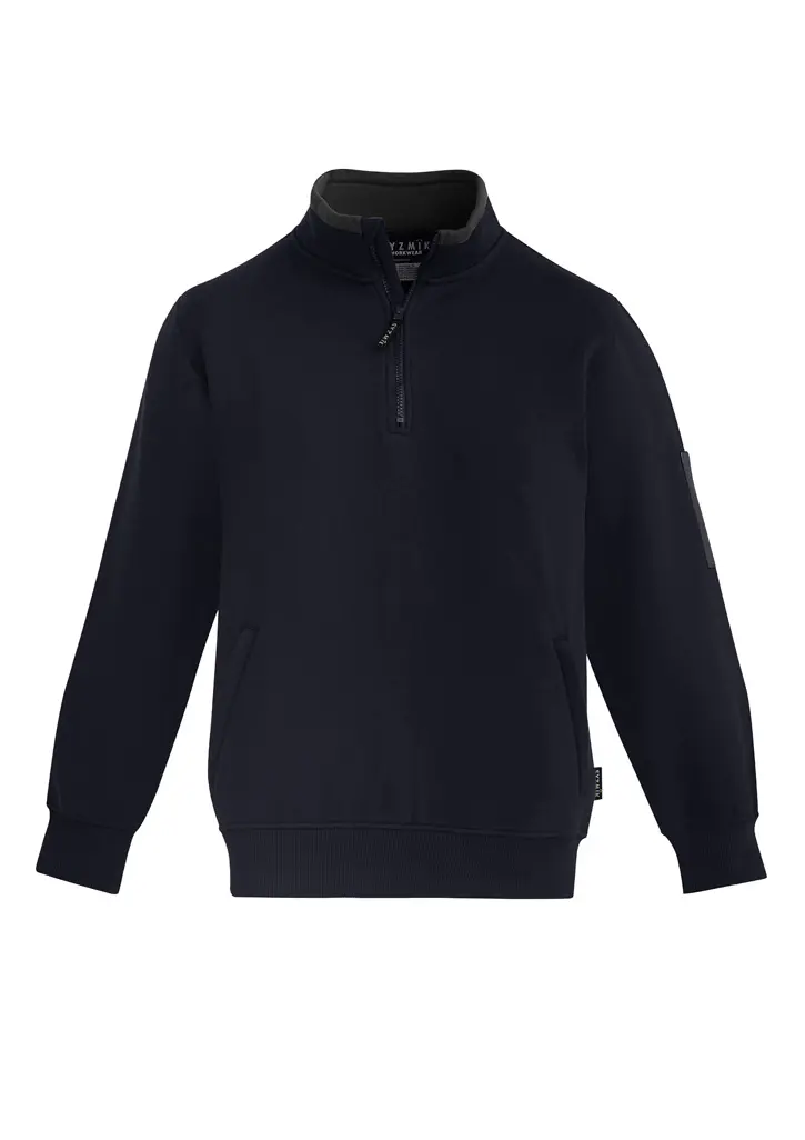 Syzmik Unisex 1/4 Zip Brushed Fleece Pullover in Navy/Charcoal