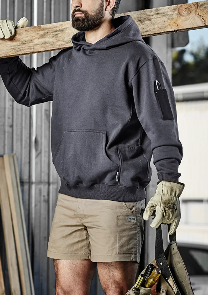 Syzmik Unisex Multi-Pocket Hoodie in Charcoal/Black