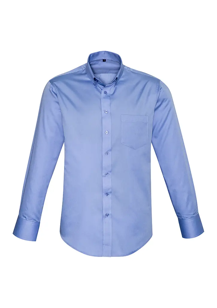 Biz Collection Dalton Mens Long Sleeve Shirt in Mid Blue