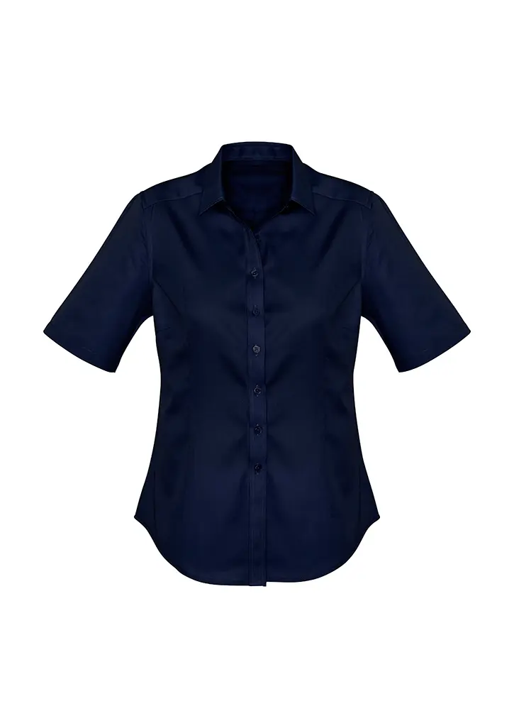 Biz Collection Dalton Womens Short Sleeve Shirt in Navy