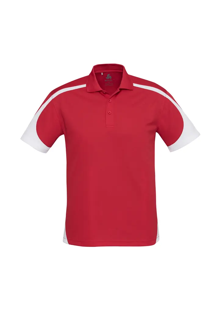 Biz Collection Talon Mens Short Sleeve Polo in Red/White