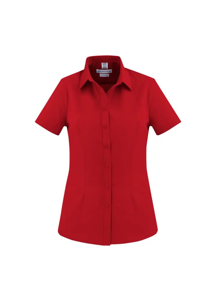 Biz Collection London Womens Short Sleeve Shirt in Red
