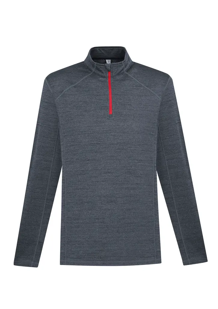 Biz Collection Monterey Mens Top in Grey Marle/Red