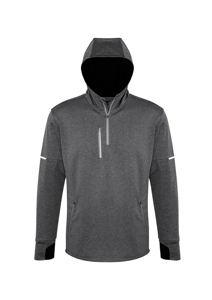 Biz Collection Pace Mens Hoodie in Grey Marle/Black