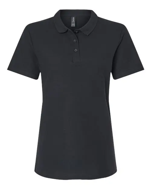 Gildan Women's Softstyle Pique Polo in Black