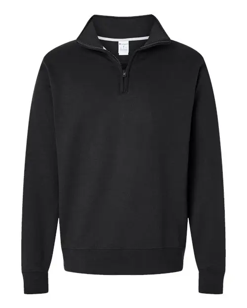 Champion Unisex Powerblend Quarter-Zip Pullover in Black
