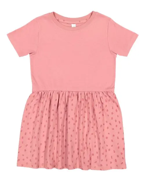 Rabbit Skins Toddler Fine Jersey Dress in Mauvelous/ Mauvelous Spot
