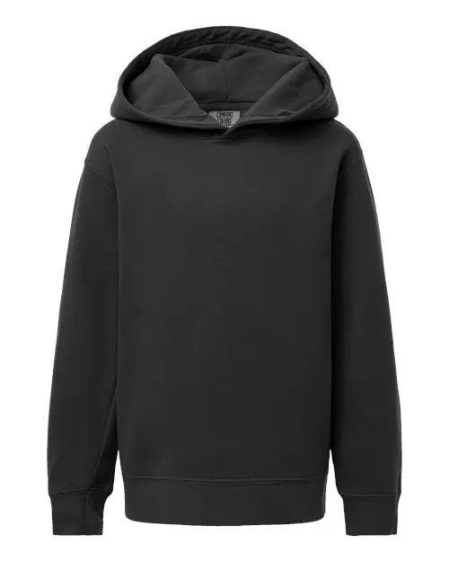 Comfort Colors Youth Garment-Dyed Lightweight Hooded Sweatshirt in Black
