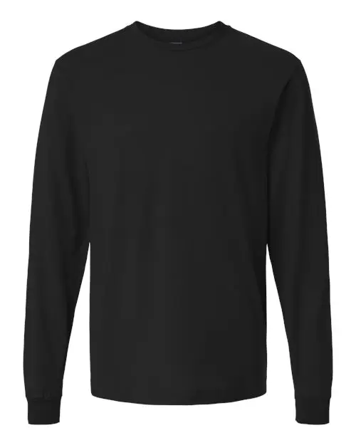 M&O Fine Jersey Long Sleeve T-Shirt in Fine Black