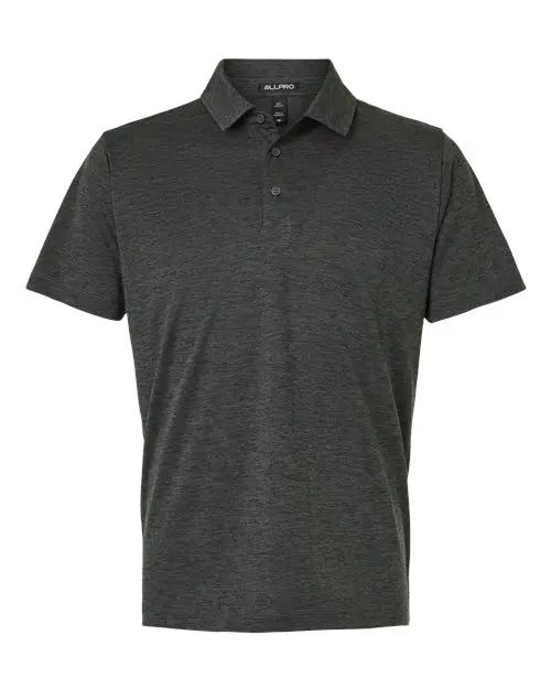AllPro Men's Pro-Lock Performance Mélange Polo in Black Melange