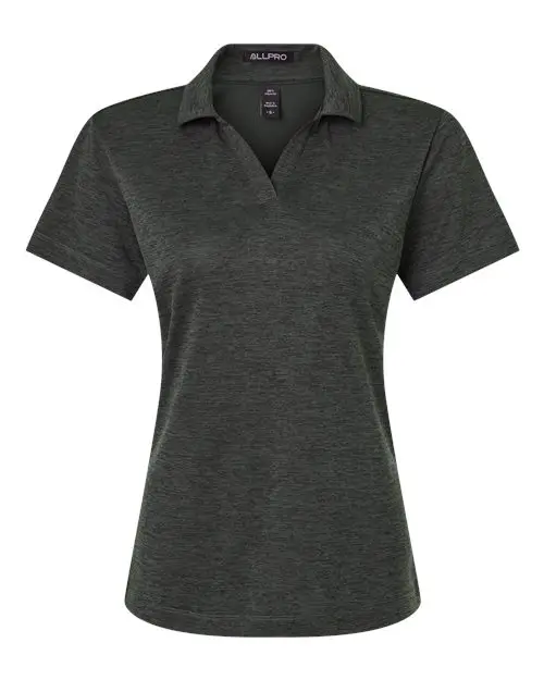 AllPro Women's Pro-Lock Performance Mélange Polo in Black Melange