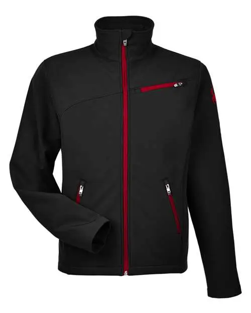 Spyder Men's Transport Soft Shell Jacket in Black/ Red