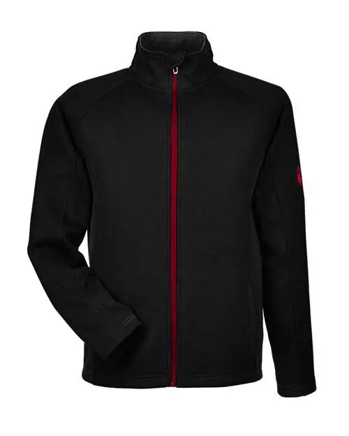 Spyder Men's Constant Full-Zip Sweater Fleece Jacket in Black/ Red
