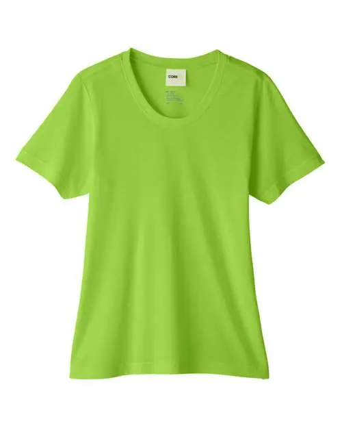 Core365 Women's Fusion ChromaSoft Performance T-Shirt in Acid Green