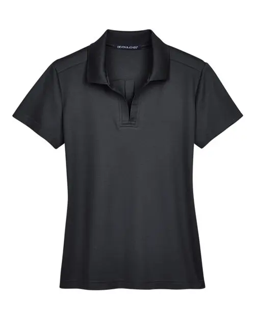 Devon & Jones Women's CrownLux Performance Plaited Polo in Black