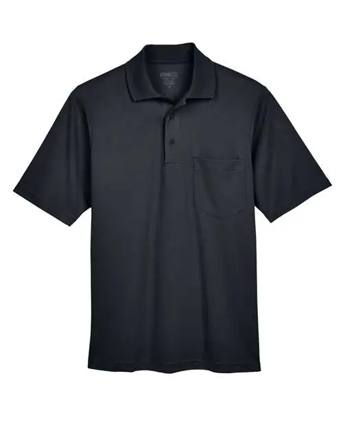 Core365 Men's Origin Performance Piqué Polo with Pocket in Black