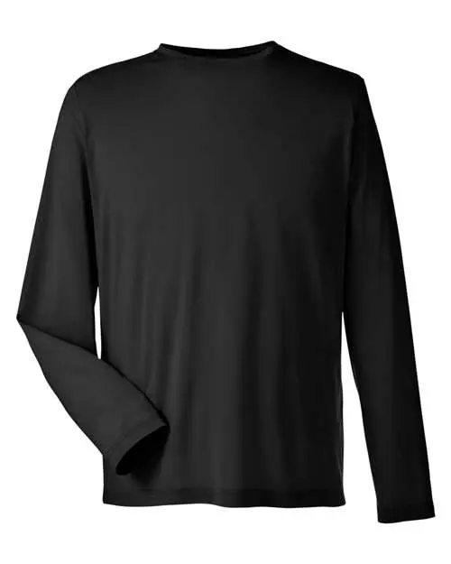 Core365 Unisex Fusion ChromaSoft Performance Long Sleeve T-Shirt in Black