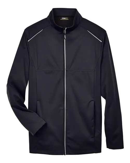 Core365 Men's Techno Lite Three-Layer Knit Tech-Shell in Black