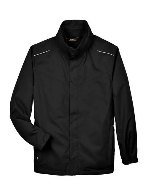 Core365 Men's Tall Region 3-in-1 Jacket with Fleece Liner in Black