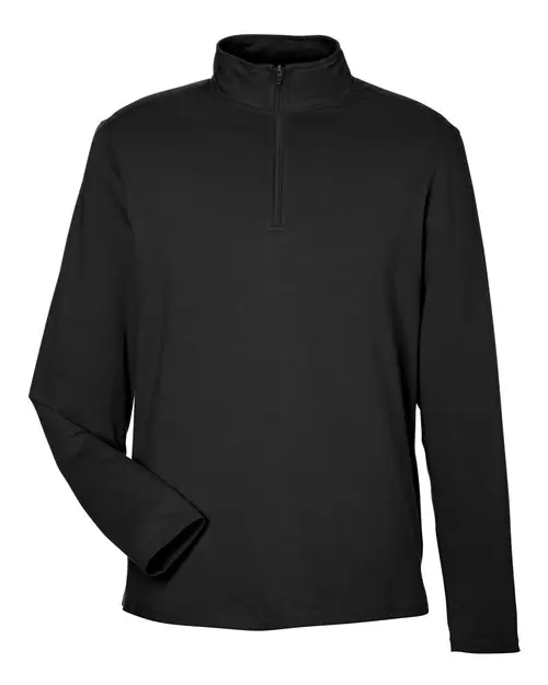 Devon & Jones Men's Raleigh Stretch Quarter-Zip Pullover in Black