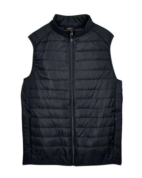 Core365 Men's Prevail Packable Puffer Vest in Black