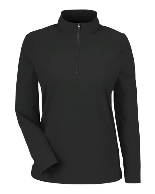 Devon & Jones Women's CrownLux Performance Windsor Welded Quarter-Zip Pullover in Black