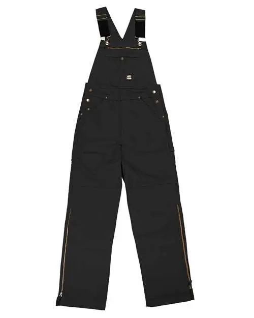 Berne Apparel Men's Slab Unlined Duck Bib Overall in Black_32
