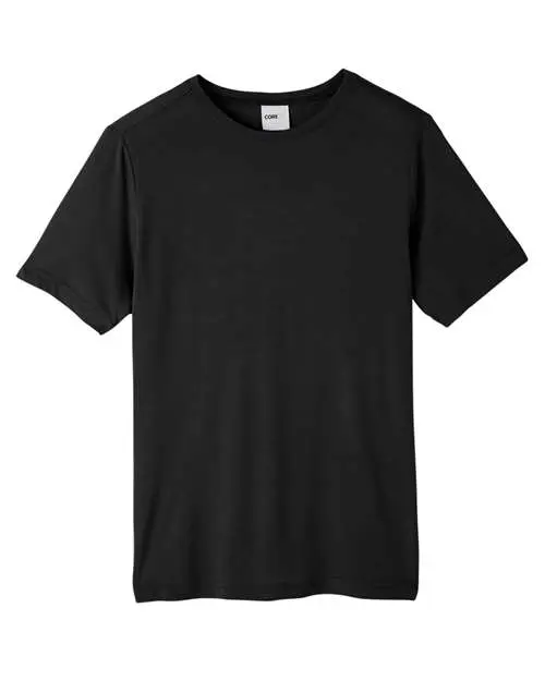 Core365 Unisex Tall Fusion ChromaSoft Performance T-Shirt in Black