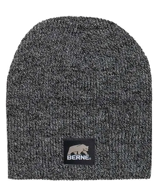 Berne Apparel Heritage Knit Beanie in Black/ White