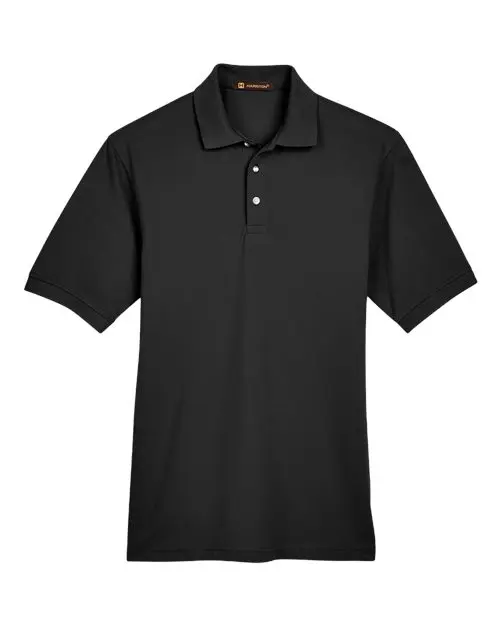 Harriton Men's Easy Blend Polo in Black
