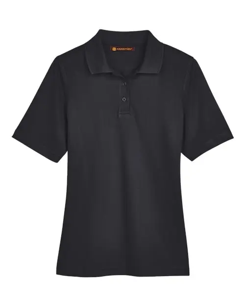 Harriton Women's Advantage Snag Protection Plus Polo in Black