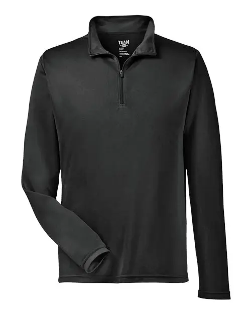 Team 365 Men's Zone Performance Quarter-Zip Pullover in Black