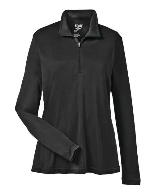 Team 365 Women's Zone Performance Quarter-Zip Pullover in Black