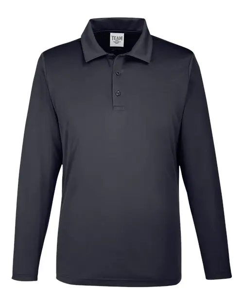 Team 365 Men's Zone Performance Long Sleeve Polo in Black