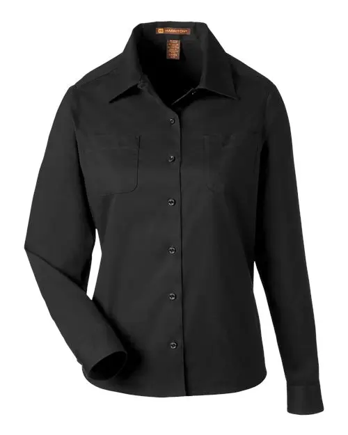 Harriton Women's Advantage IL Workshirt in Black