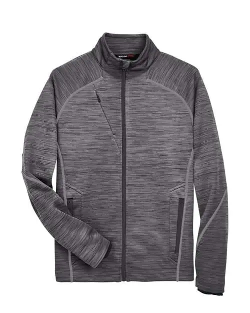North End Men's Flux Mélange Bonded Fleece Jacket in Carbon/ Black