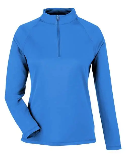 North End Women's Express Tech Performance Pique Quarter-Zip Pullover in Light Nautical Blue