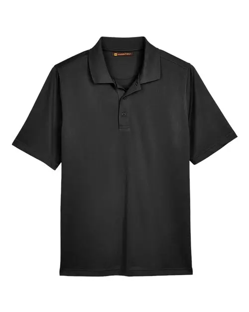 Harriton Men's Tall Advantage Snag Protection Plus IL Polo in Black