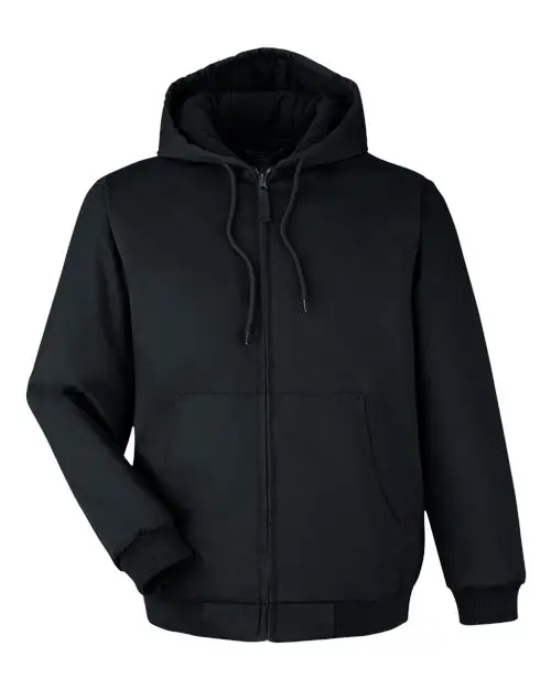 Harriton Unisex Tall ClimaBloc Heavyweight Hooded Full-Zip Jacket in Black