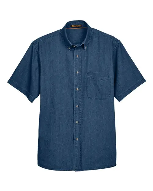 Harriton Men's Denim Shirt in Dark Denim