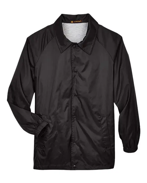 Harriton Unisex Nylon Staff Jacket in Black